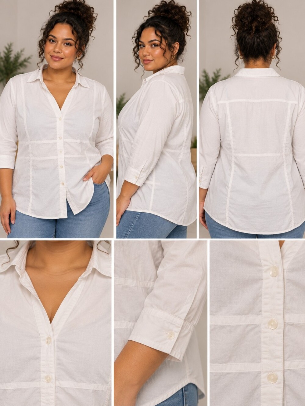 Reitmans Plus White Button-Front Tunic Shirt – Size 22
